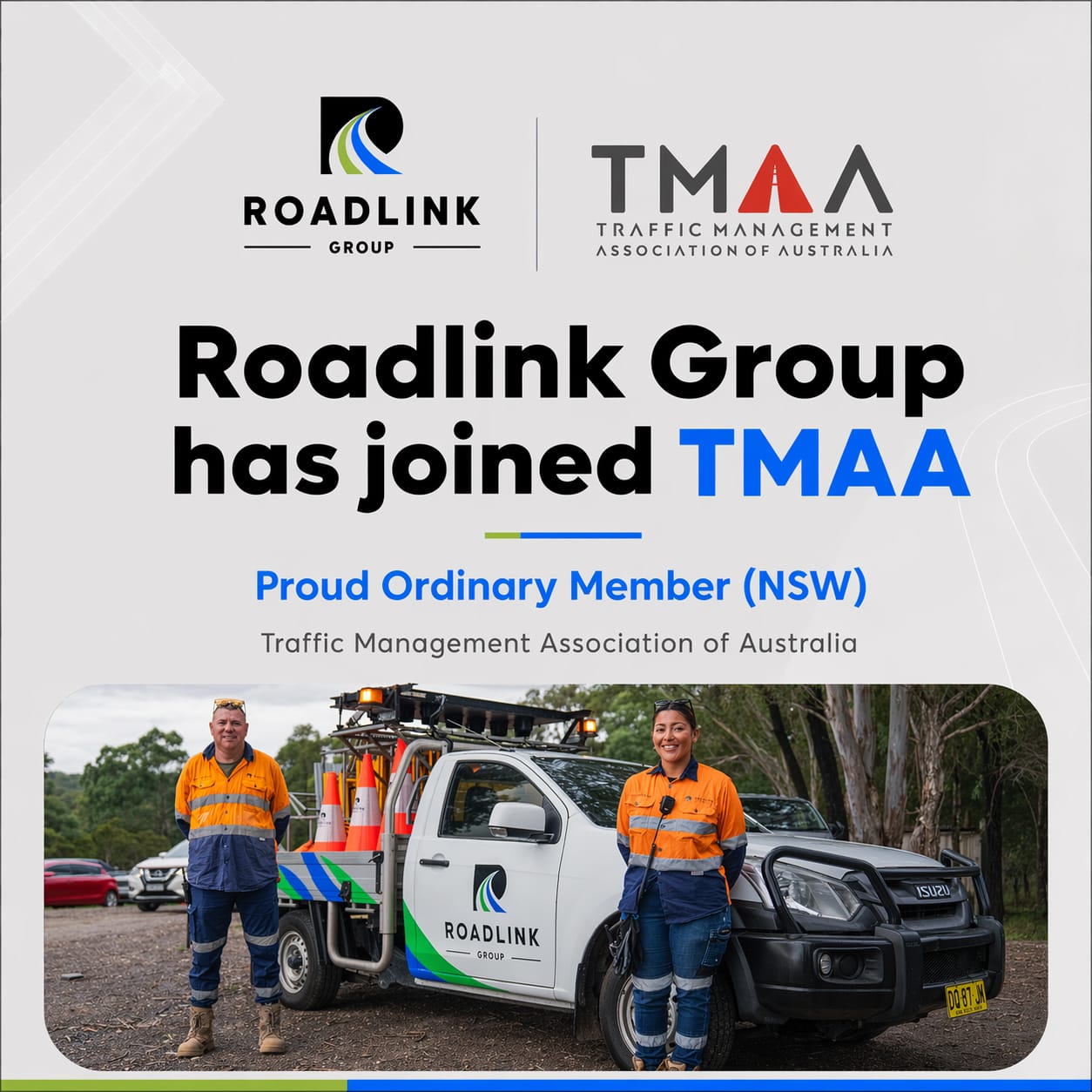 Roadlink Group Traffic Management Association of Australia membership announcement