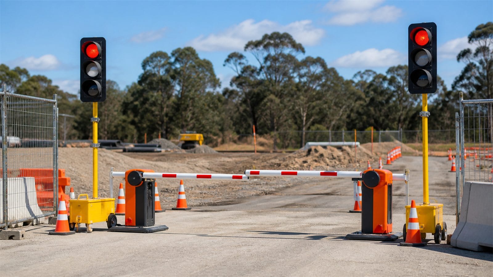 Roadlink Group equipment hire portable boom barriers and temporary traffic lights
