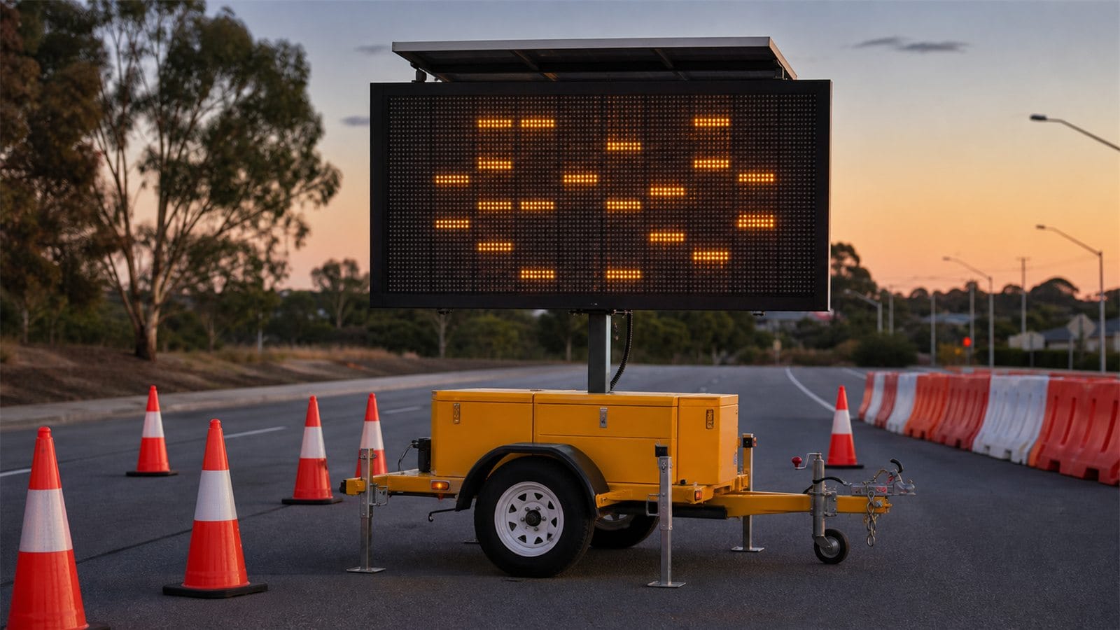Roadlink Group traffic equipment hire variable message board for NSW roadworks