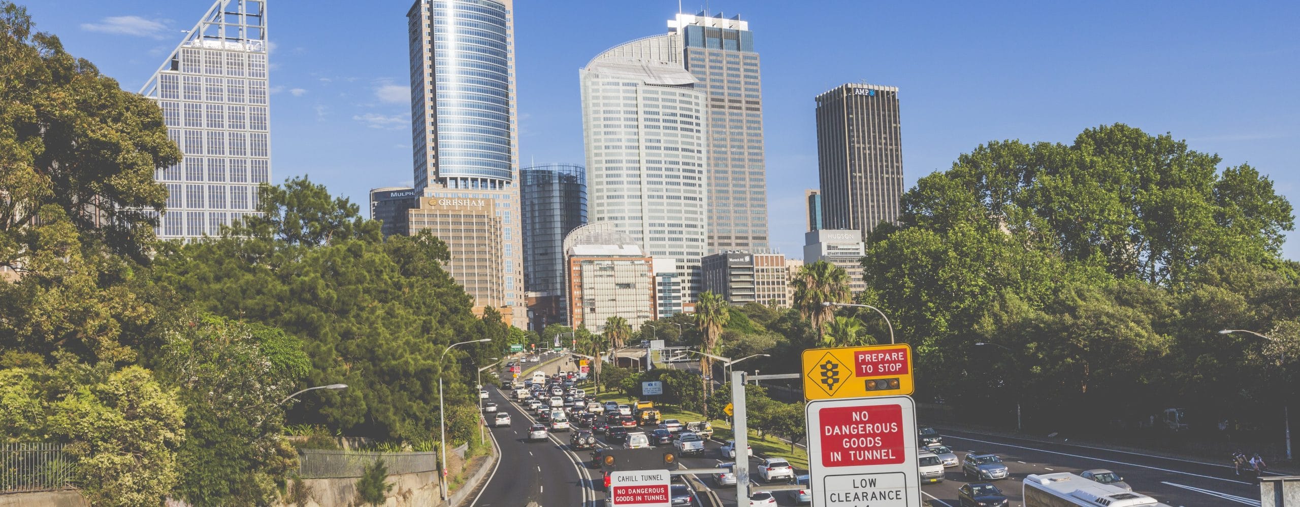 Sydney road corridor and traffic warning signage for Roadlink Group traffic engineering services in NSW