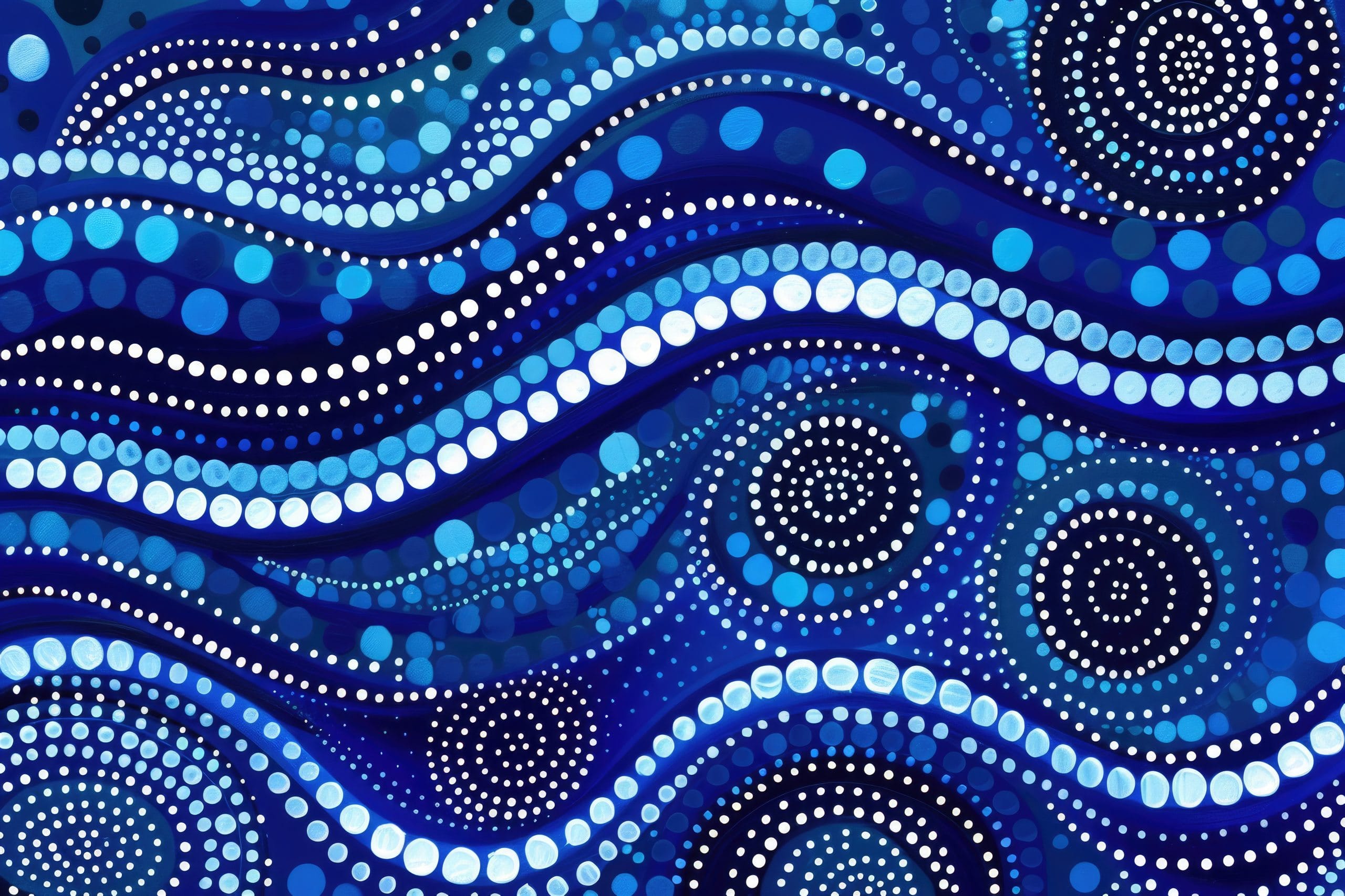 Blue Aboriginal-style artwork supplied for the Roadlink Indigenous Group page