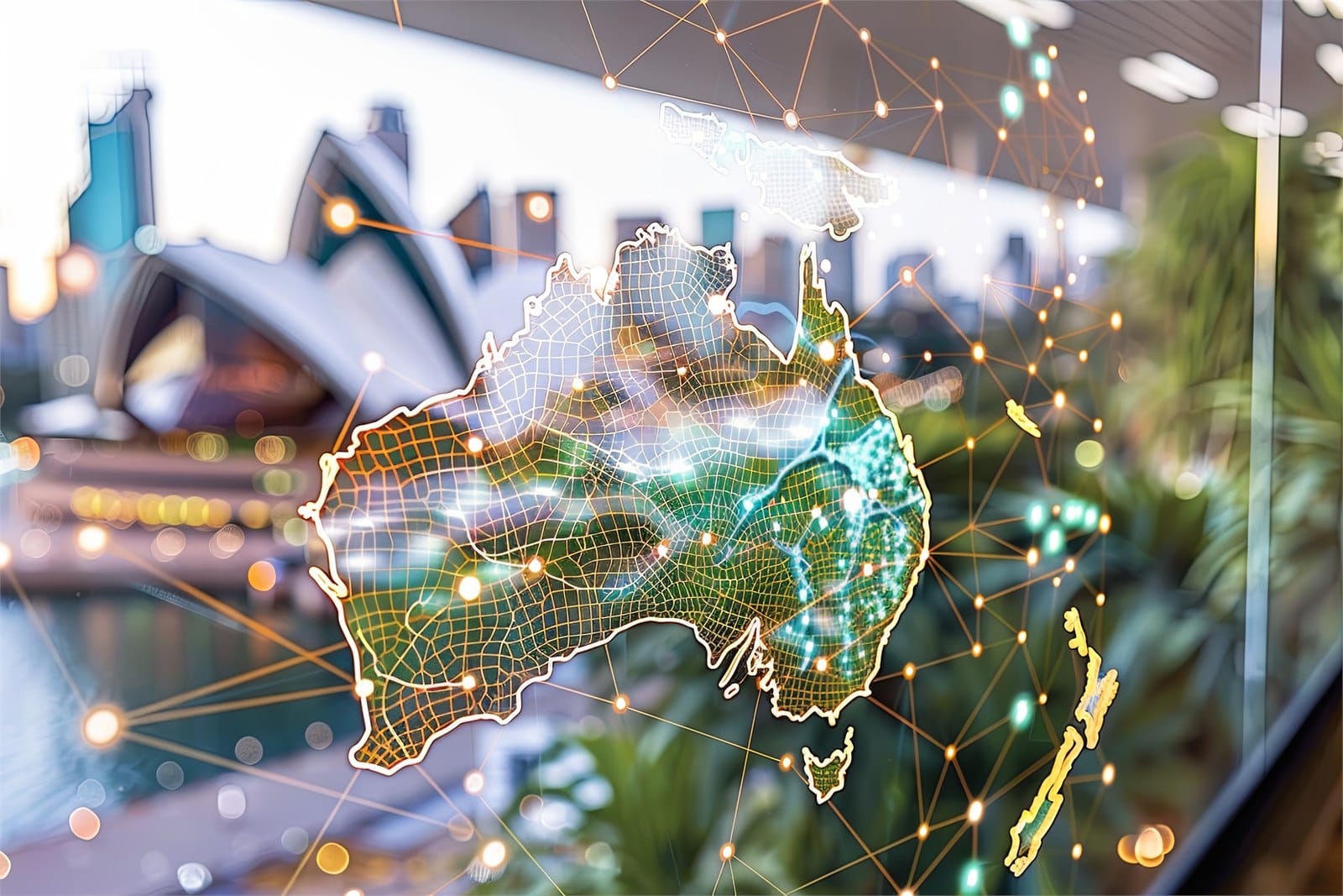 Digital map of Australia and connected infrastructure network
