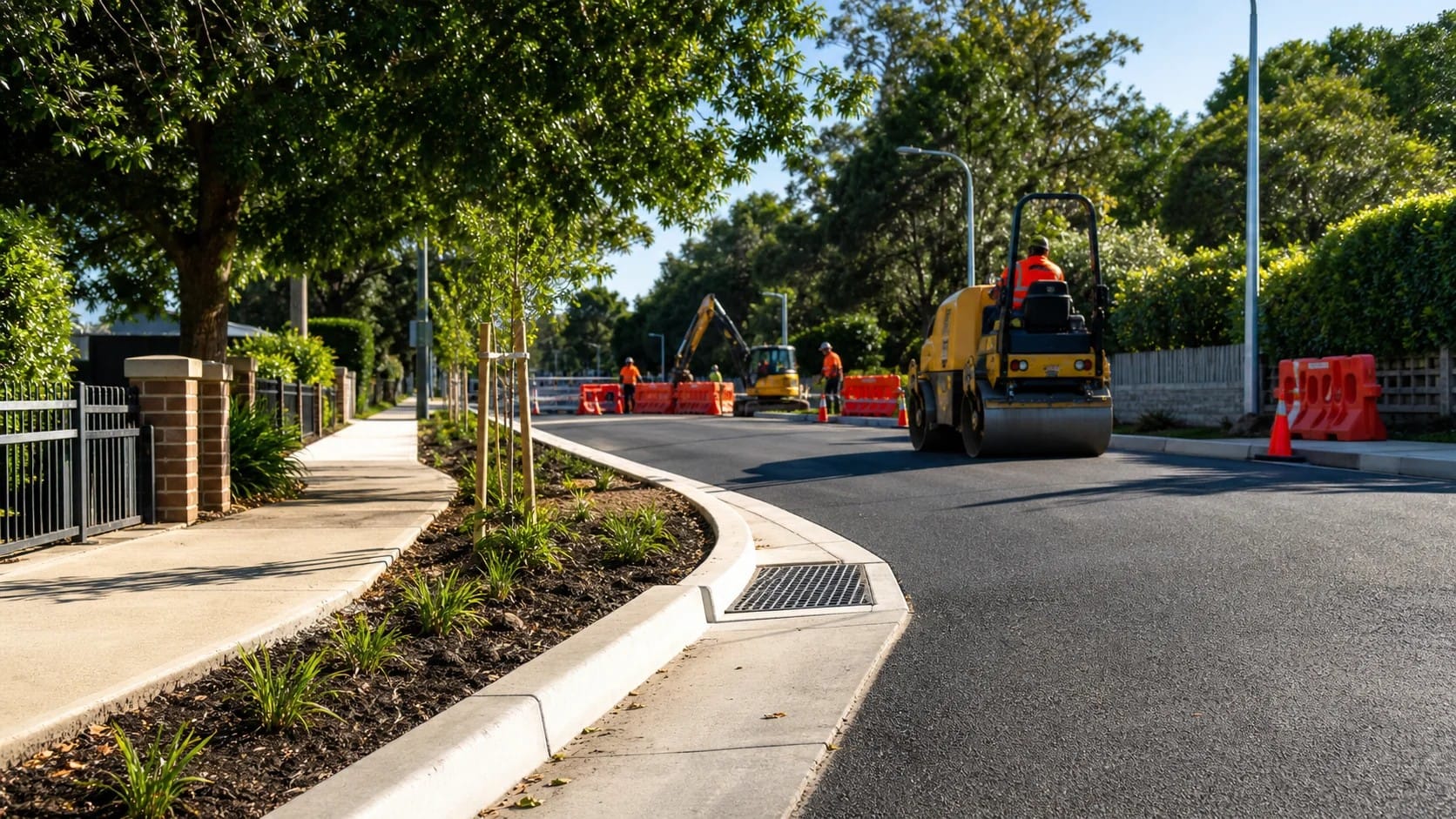 Concept image of coordinated minor road and public-realm infrastructure works in Australia